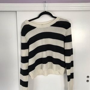 {H&M} cropped striped sweater
